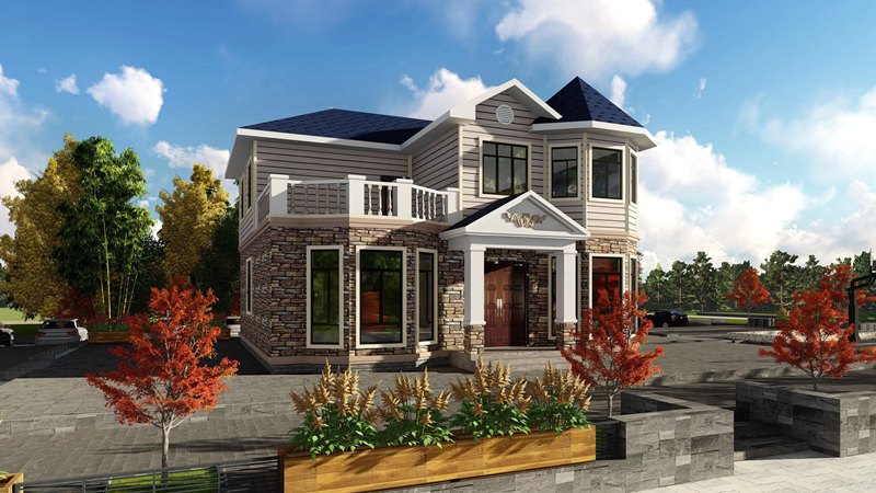 2020年下半年4套最新款經典輕鋼別墅戶型圖推薦(圖3) 睿婕輕鋼別墅