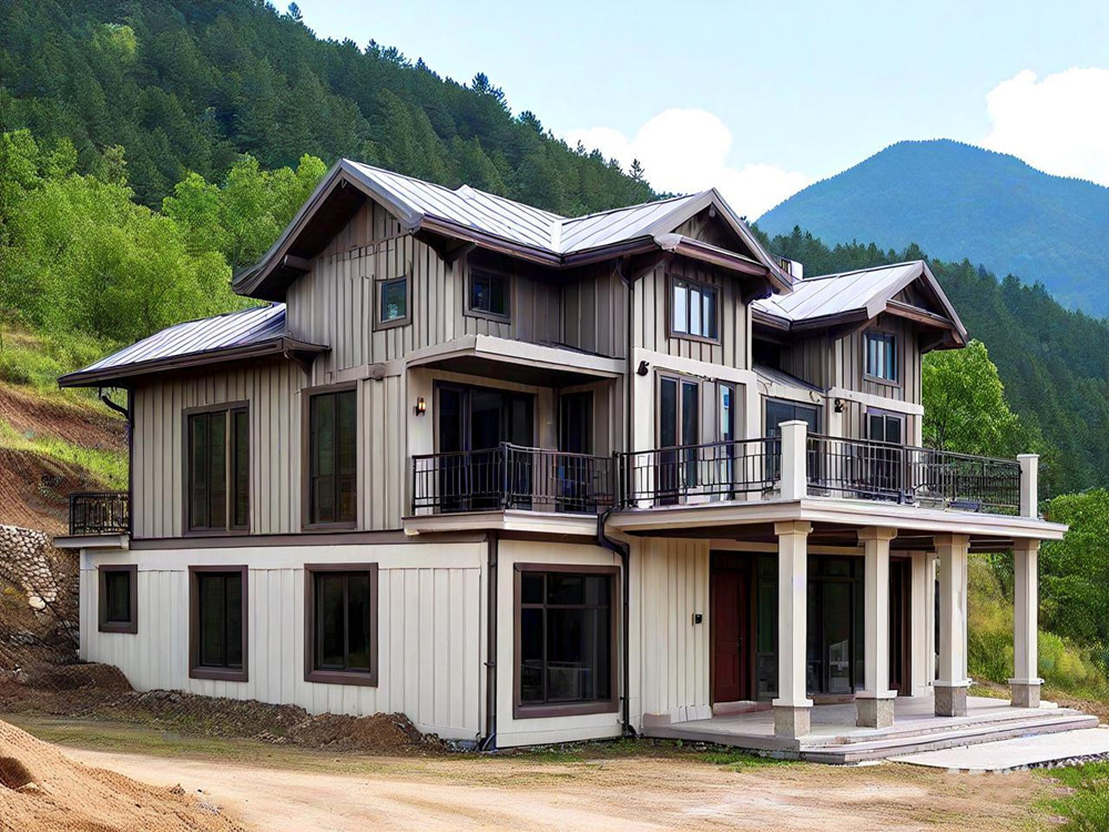 山區搭建好的輕鋼別墅